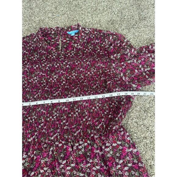 Draper James Long Sleeve Smocked Mini Dress Womens Plus 1X Pink Purple Floral - Picture 7 of 13